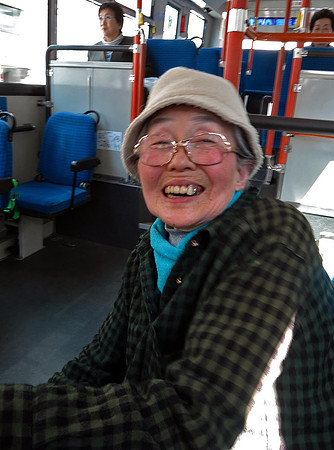 93-year old woman who speaks good English and approached us on the bus!