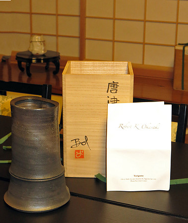 Shinsho's ceramic collection - created by Kaz's friend, Bob Okasaki